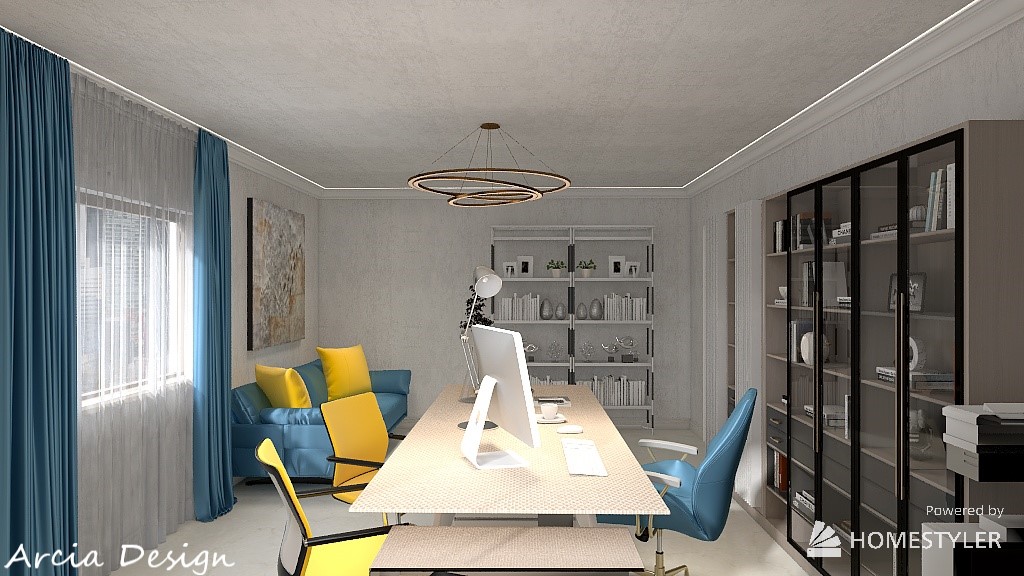 birou - bleu -amenajare interioara arcia desig